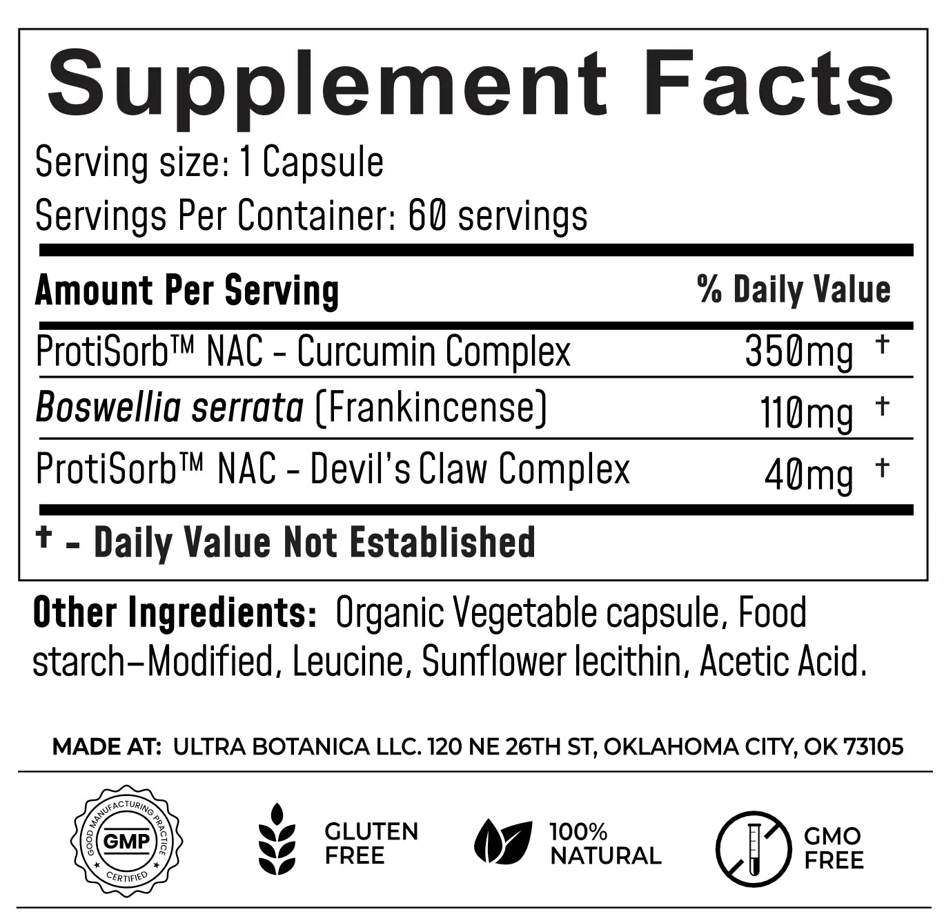 UltraCur® Advanced (Curcumin + Boswellia + Devil's Claw) Ultra Botanica