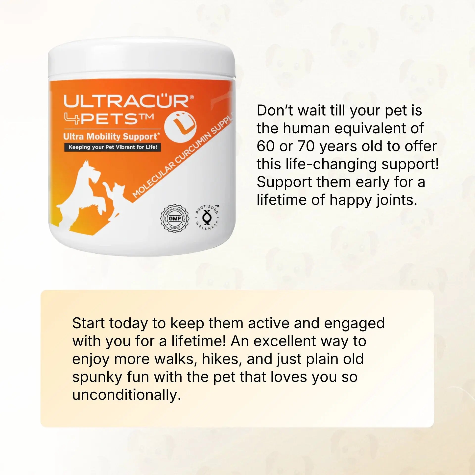 UltraCur® 4Pets™ for Dogs and Cats (Curcumin + Glucosamine + Chondroitin) Ultra Botanica