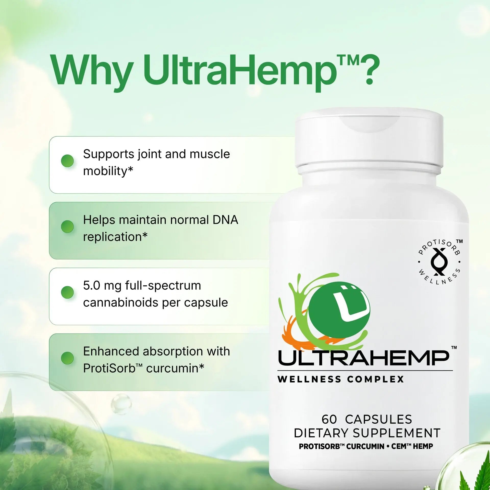 UltraHemp™ Mobility & Cellular Support (Curcumin + Full Spectrum Cannabinoid) Ultra Botanica