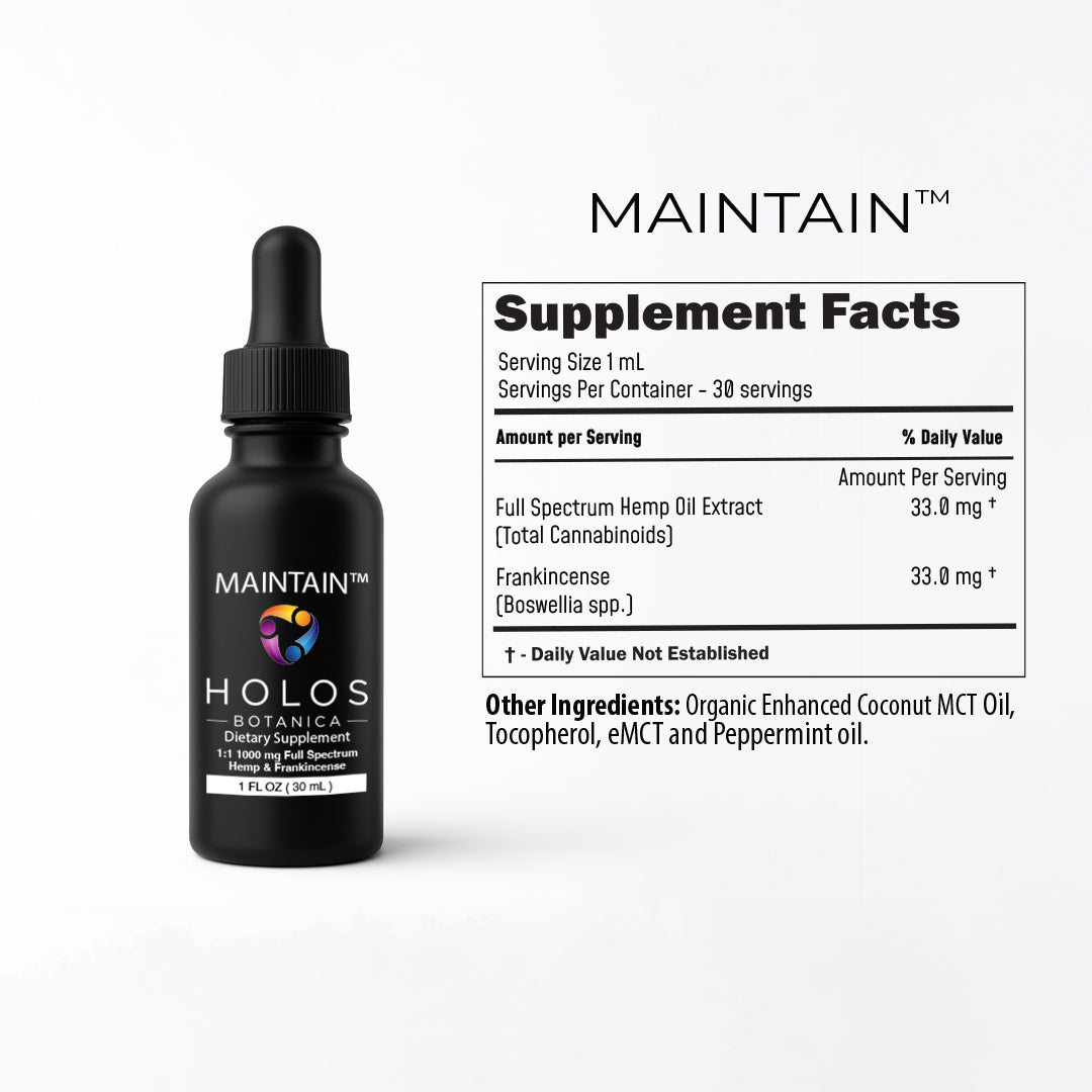 Maintain 1000 mg. 1 oz. Full Spectrum Hemp and Frankincense Oil Tincture