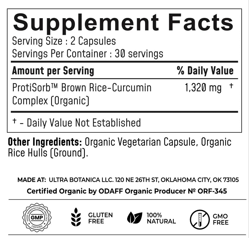 UltraCur® Organic Curcumin (USDA Certified Organic) Ultra Botanica