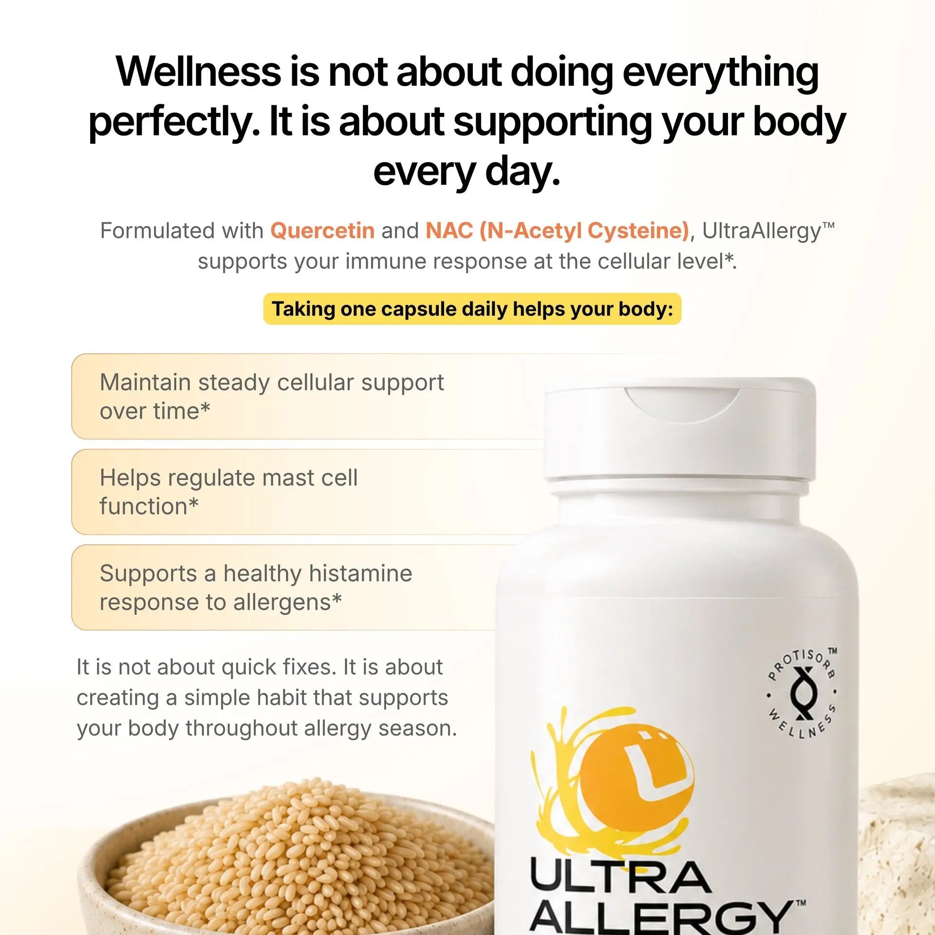 UltraAllergy™ Immunity & Allergy Control (Quercetin + NAC) Ultra Botanica