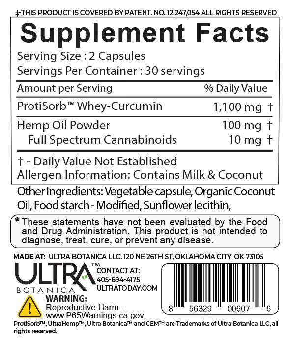 UltraHemp™ Mobility & Cellular Support (Curcumin + Full Spectrum Cannabinoid) Ultra Botanica