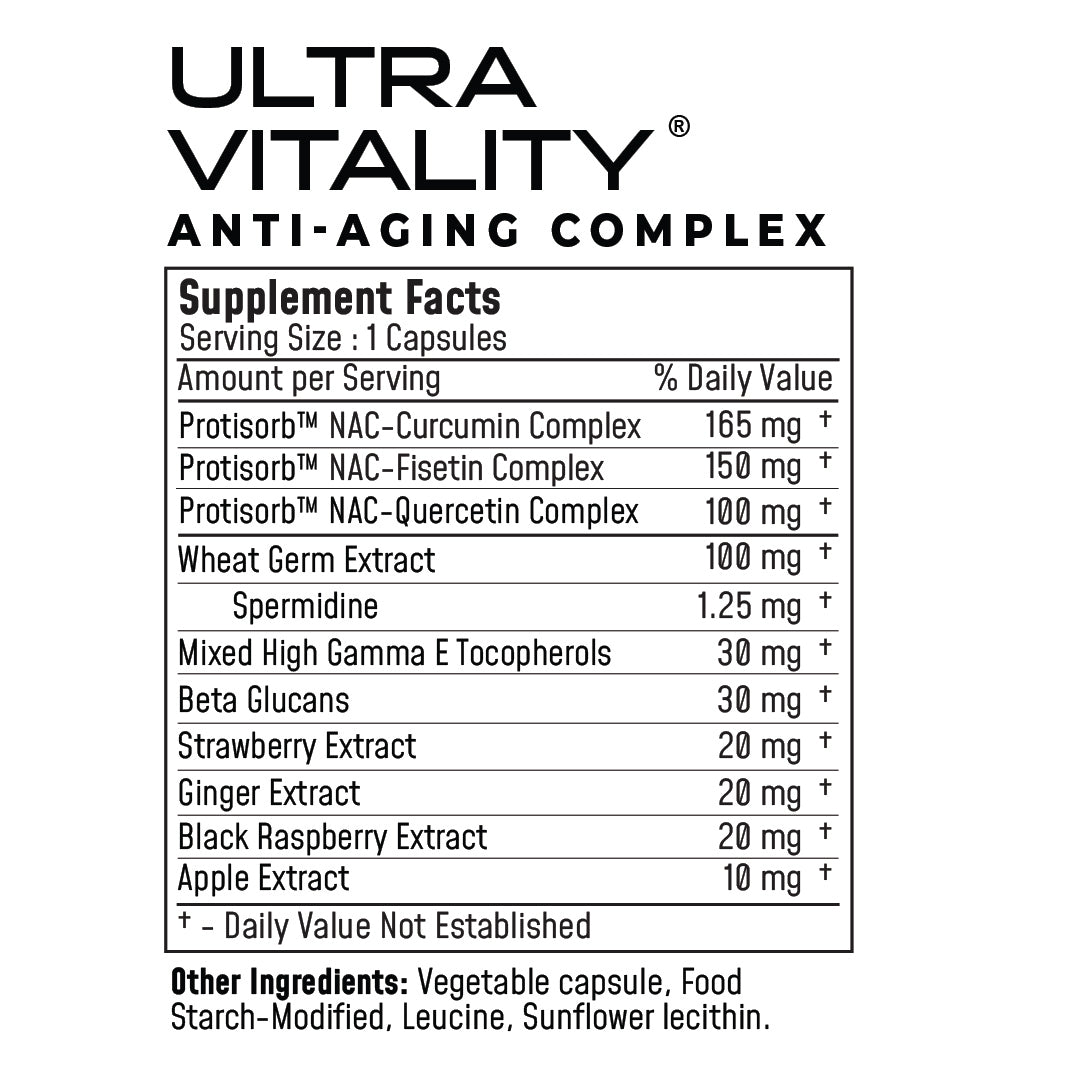 UltraVitality™ Cell Clearing (Curcumin + Fisetin + Quercetin + Strawberry + Beta-Glucans) Ultra Botanica