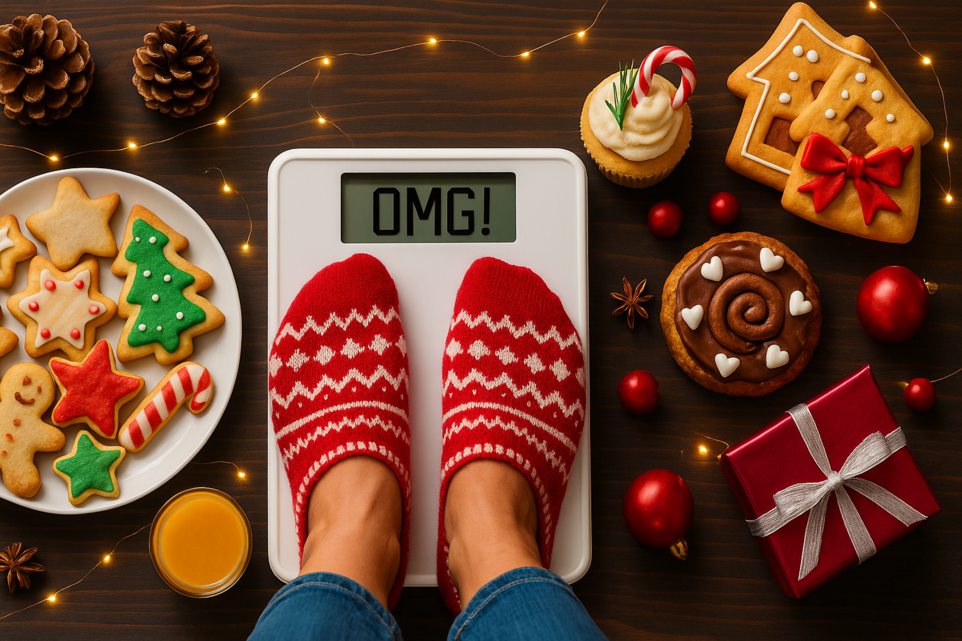 Festive Table with Various Holiday Sugary Treats