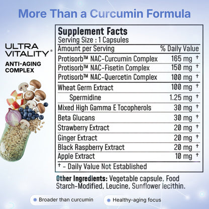 UltraVitality™ Cell Clearing (Curcumin + Fisetin + Quercetin + Strawberry + Beta-Glucans) Ultra Botanica