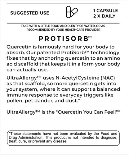 UltraAllergy™ Immunity & Allergy Control (Quercetin + NAC) Ultra Botanica