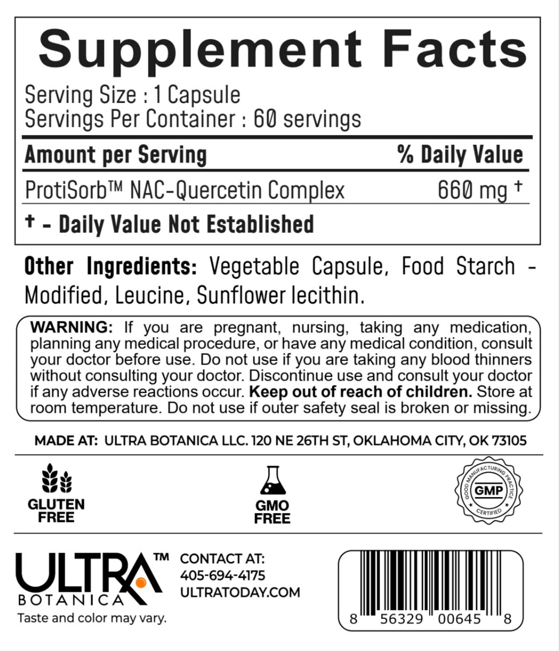UltraAllergy™ Immunity & Allergy Control (Quercetin + NAC) Ultra Botanica