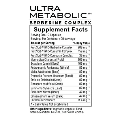 UltraMetabolic™ Supplement Facts Panel Ultra Botanica